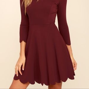 Lulu’s Cumulonimbus Clouds Coral Skater Dress